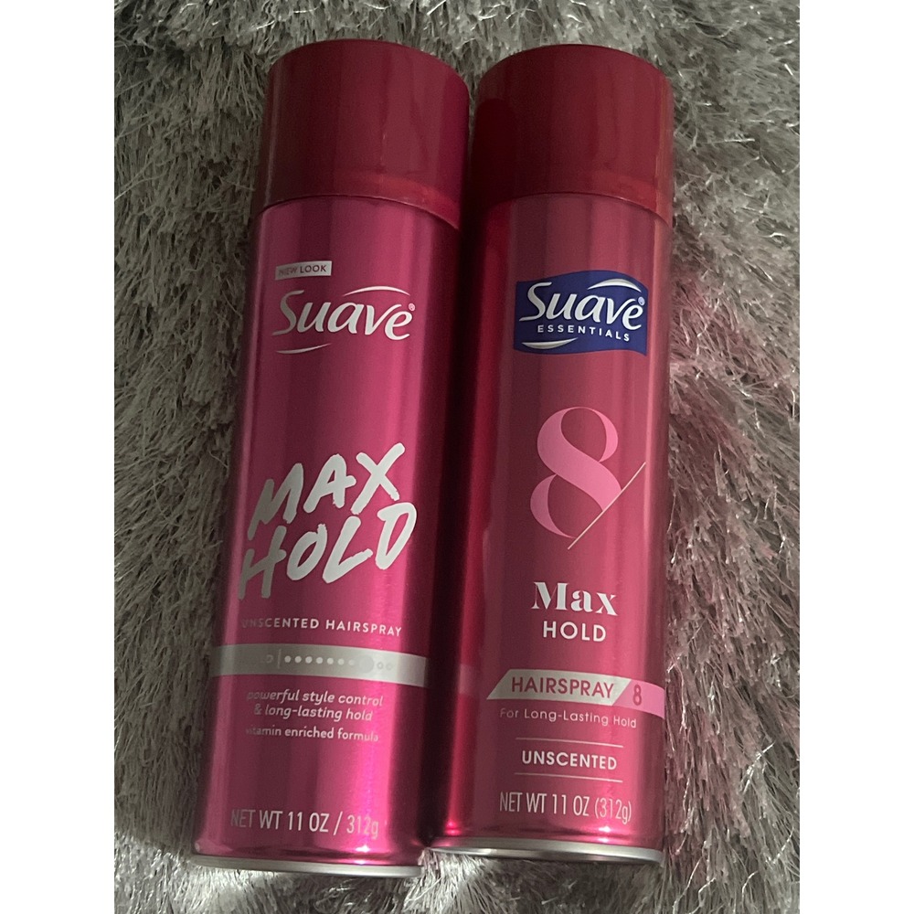Suave Max Hold Unscented Hairspray 11oz Lot of 2 Vitamin Enriched‎ Formula